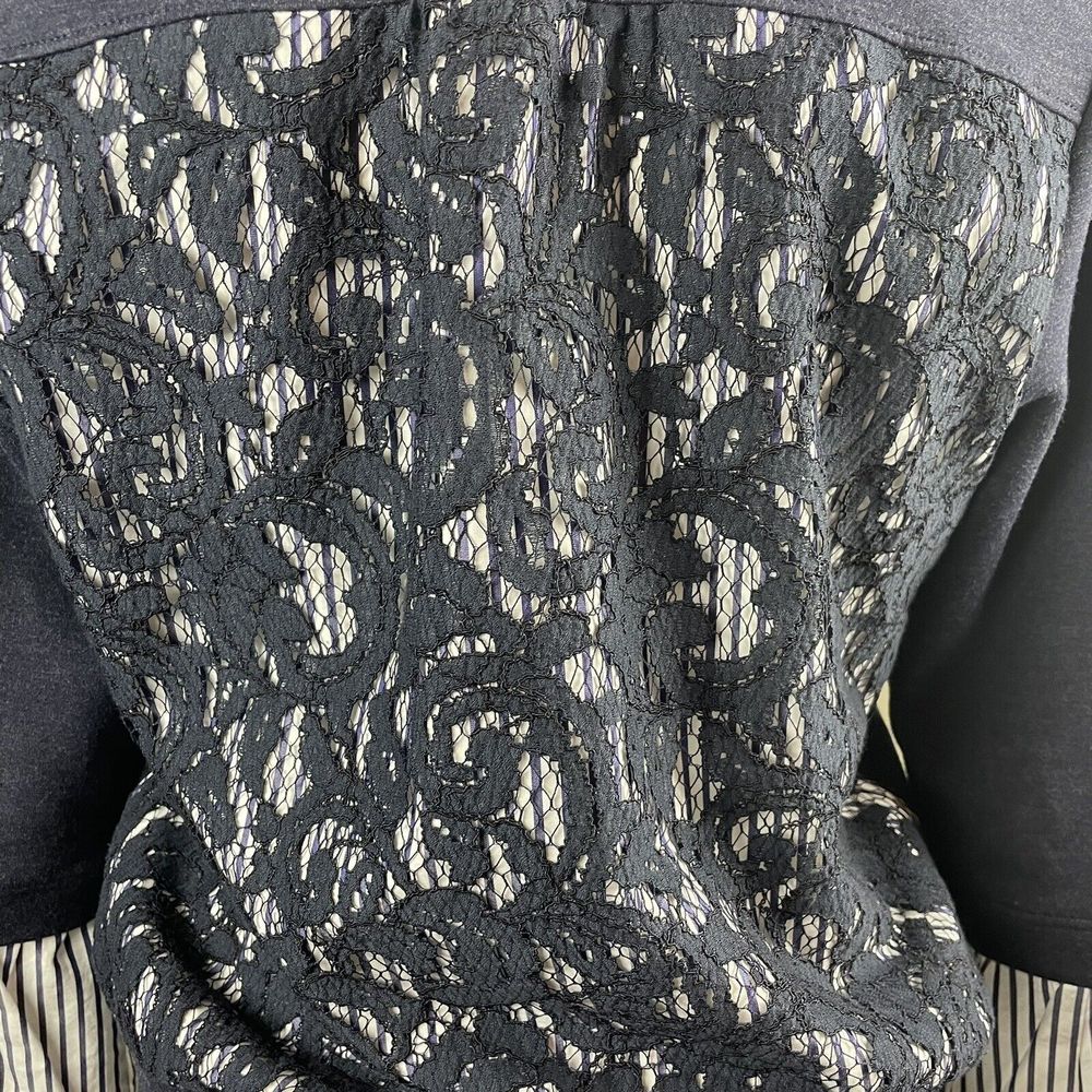 nordstrom signature womens Size Small Mixed Media sweater Lace Preppy Luxury - Picture 5 of 9